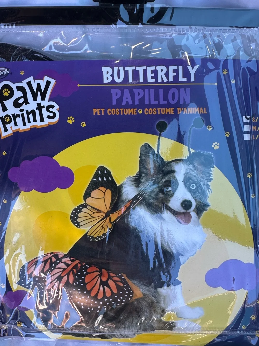 Paw Prints Fun World Butterfly Pet Costume Monarch Wings Headband Size Small